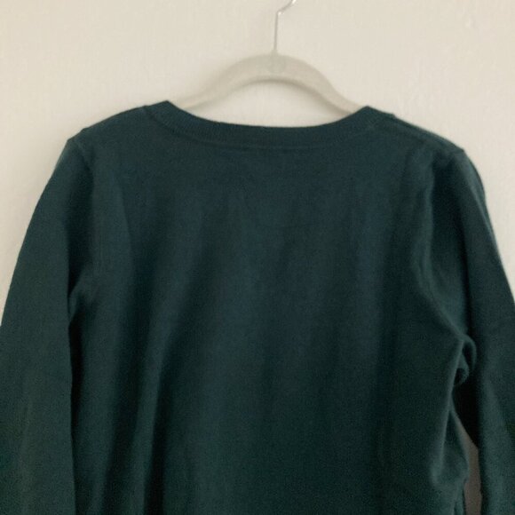 J Jill Sweater Escarole Green Long Sleeve V Neck Workwear Minimalist Classic NWT - Picture 7 of 11